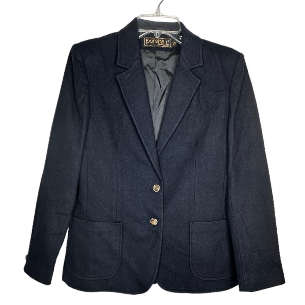 Vintage Porsha by Winer Navy Wool Blend Blazer